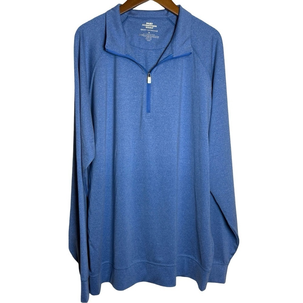Hart Schaffner Marx M Blue Mens Zip Performance Pullover